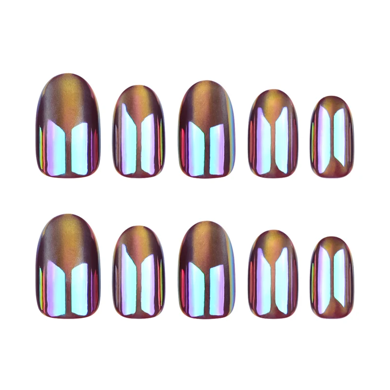 Shiny nail art with holographic effect Stornfield