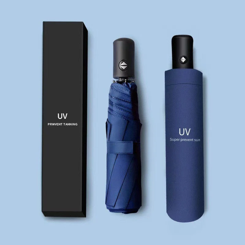 Dame UV-beskyttelse paraply med kompakt sammenleggbart mekanisme Luvikno