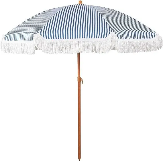 Dame solskjerm med dusk og stripete design Luvikno