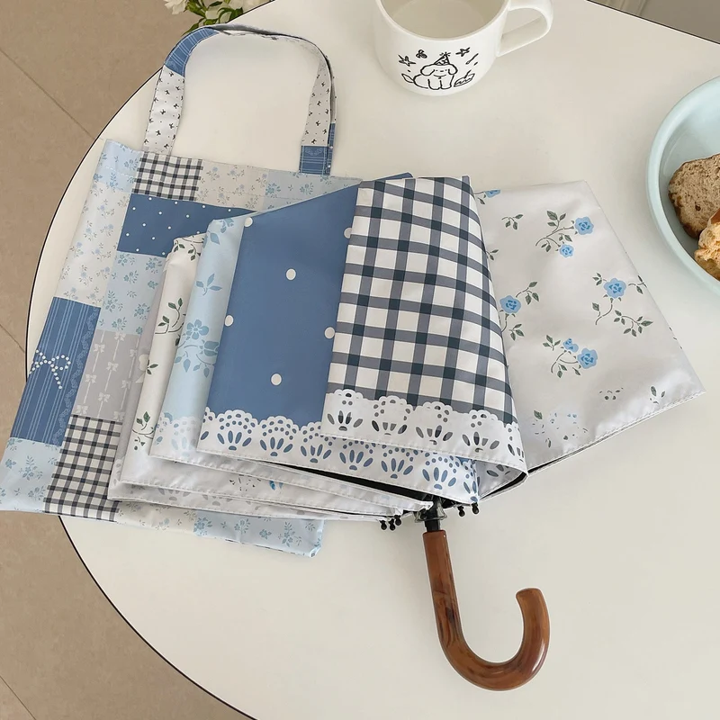 Damer paraply i romantisk patchwork-design Luvikno