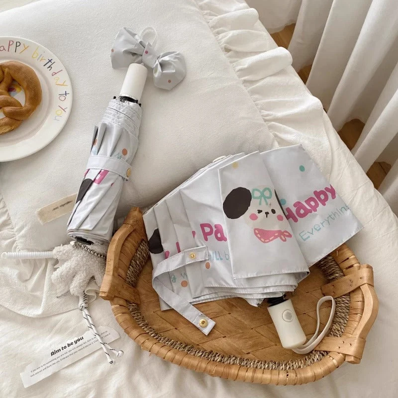 Dame Faltregnparaply med kreativt tegneserie-design Luvikno