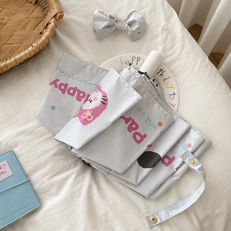 Dame Faltregnparaply med kreativt tegneserie-design Luvikno