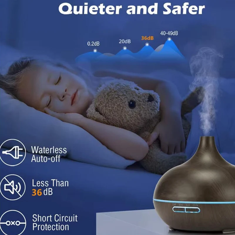 Aroma Diffuser – 500 ml med trelook | Luvikno