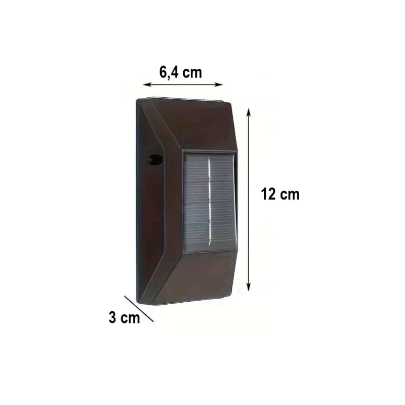 LED solcelle vegglampe (opp-nedlys), 2 stk. Svart | Luvikno