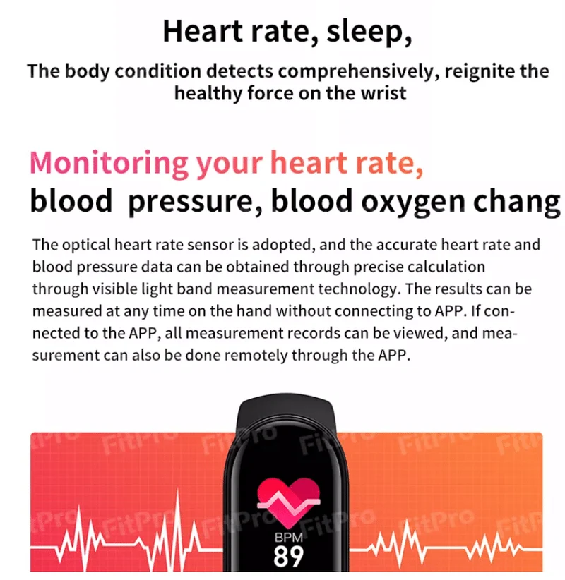 Smartklokke - med puls- og blodtrykksmonitor | Luvikno