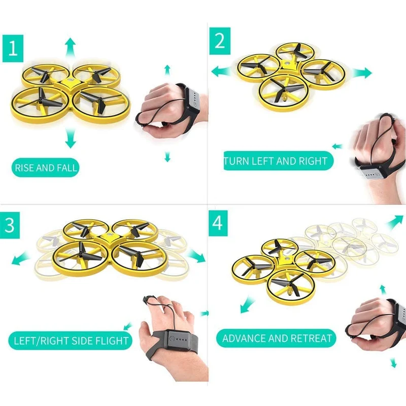 Drone - fjernstyrt - Quadrocopter (Gyro & LED) | Luvikno