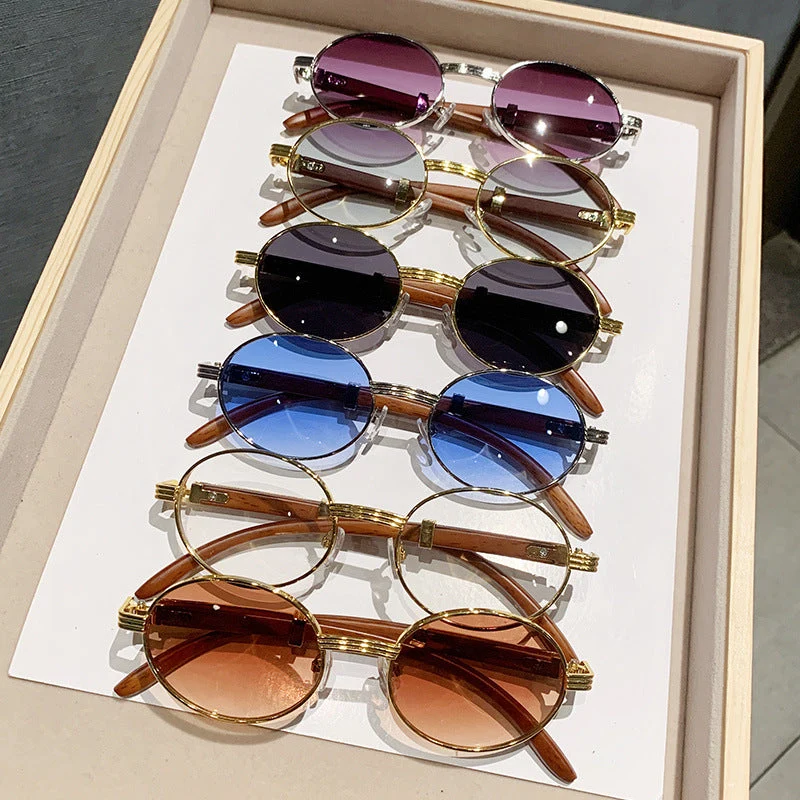 Dame Vintage-stil solbrille med tre innerramme Luvikno