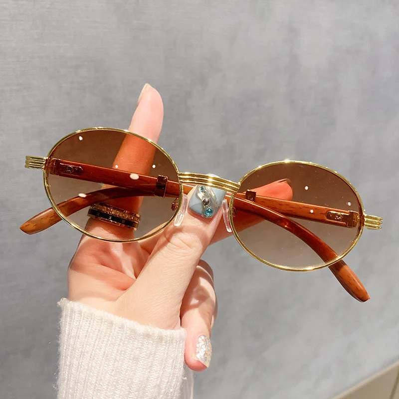 Dame Vintage-stil solbrille med tre innerramme Luvikno