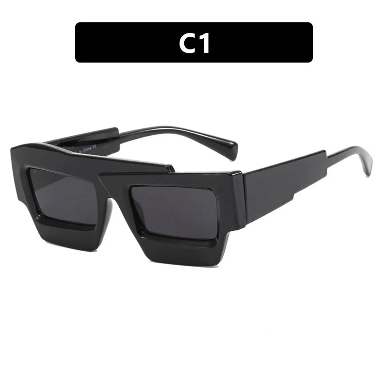 Dame trendy geometrisk solbrille Luvikno