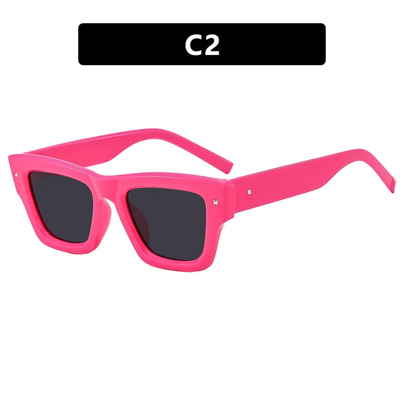 Dame trendy solbrille med firkantet ramme og UV-beskyttelse Luvikno