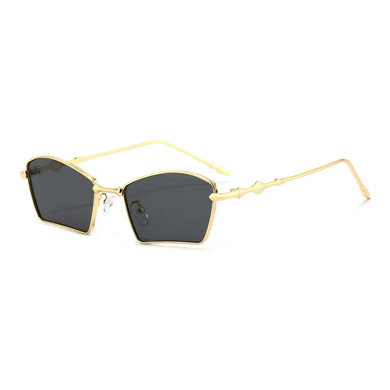 Dame trendy solbriller med geometrisk ramme og gradientlinser Luvikno