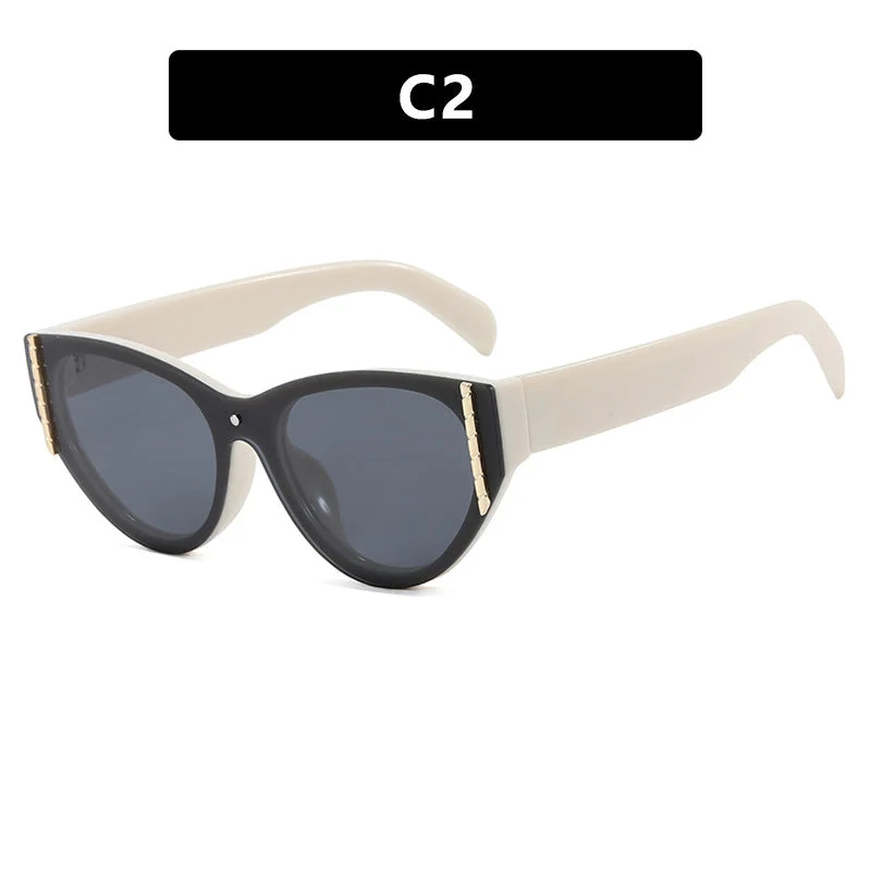 Damen trendy solbrille med elegant katteøye-design og høyverdig ramme Luvikno