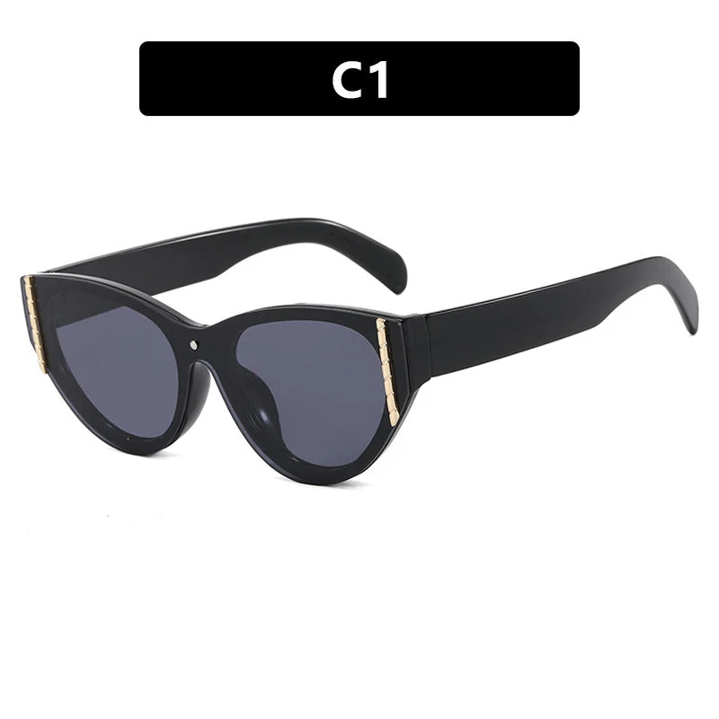 Damen trendy solbrille med elegant katteøye-design og høyverdig ramme Luvikno