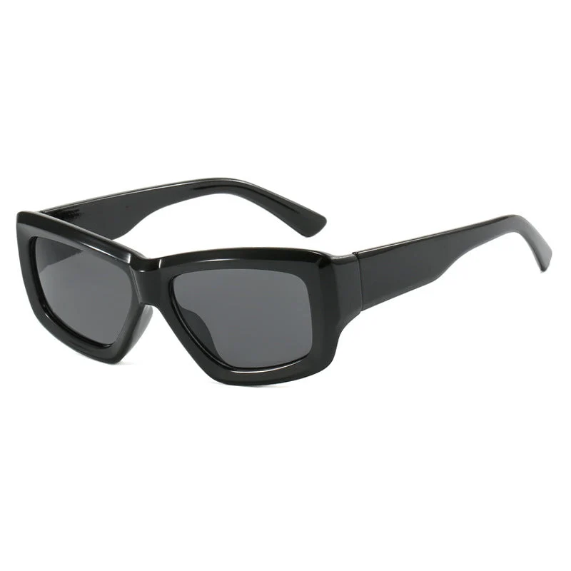 Dame trendy firkantet solbrille med gjennomsiktig ramme og komfortable linser Luvikno