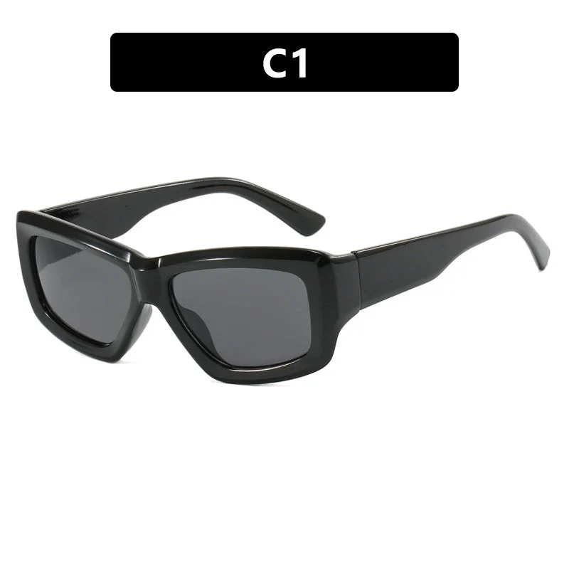 Dame trendy firkantet solbrille med gjennomsiktig ramme og komfortable linser Luvikno