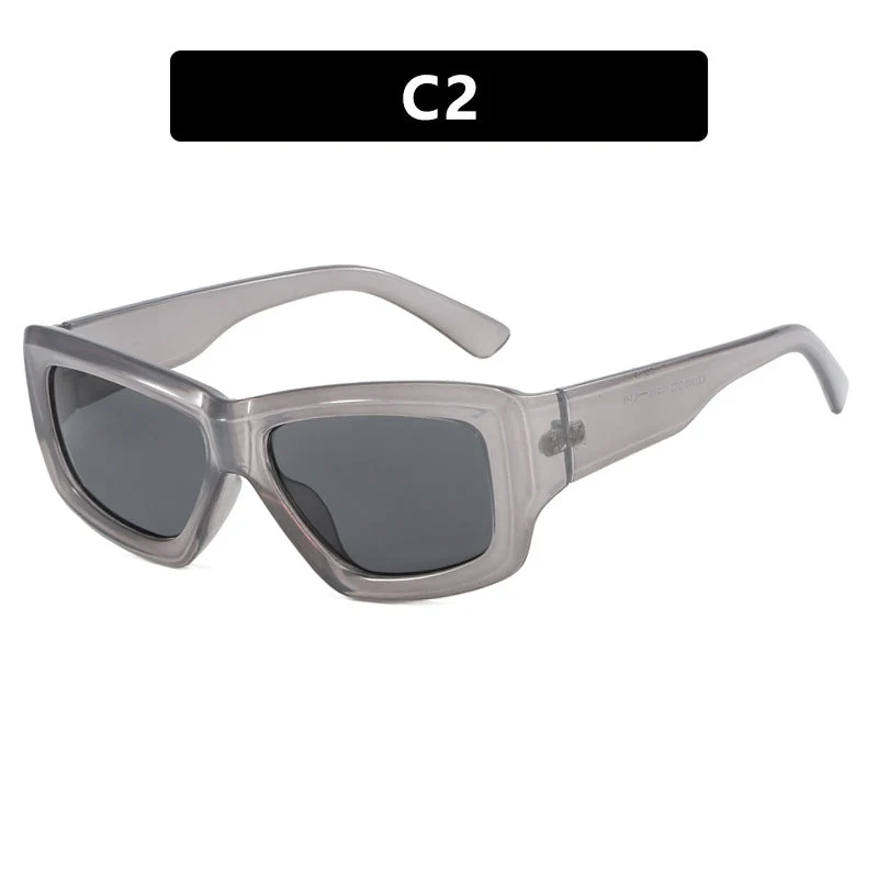 Dame trendy firkantet solbrille med gjennomsiktig ramme og komfortable linser Luvikno