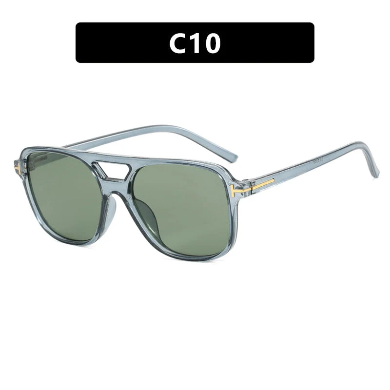 Damer trendy kvadratisk solbrille med detaljert ramme Luvikno