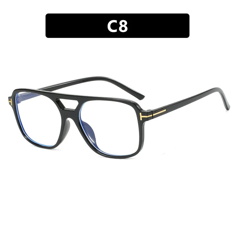 Damer trendy kvadratisk solbrille med detaljert ramme Luvikno