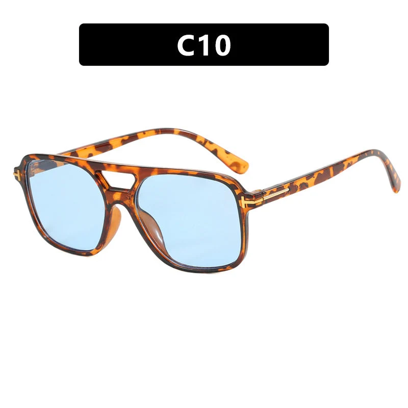 Damer trendy kvadratisk solbrille med detaljert ramme Luvikno