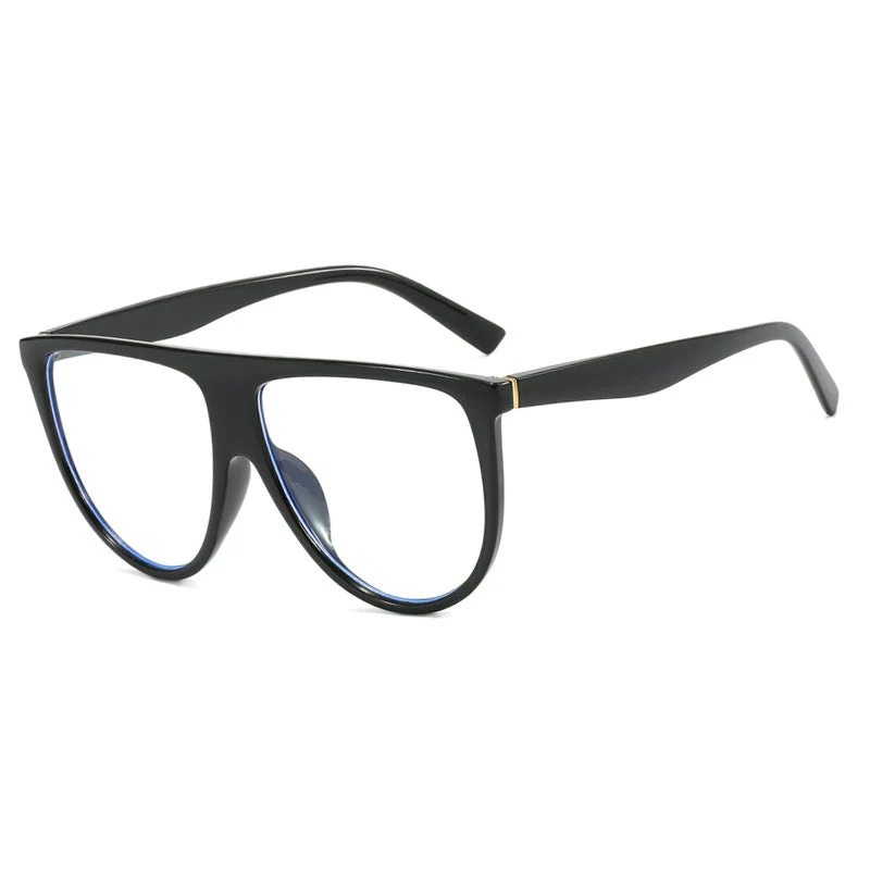 Dame trendy oversized solbriller med stilige transparente rammer Luvikno