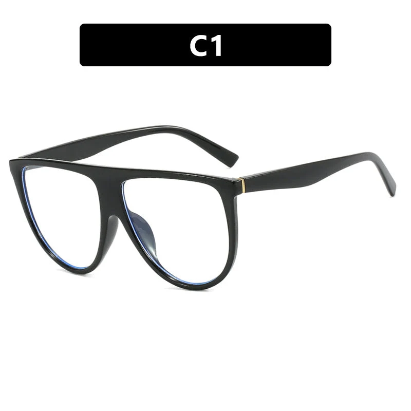 Dame trendy oversized solbriller med stilige transparente rammer Luvikno