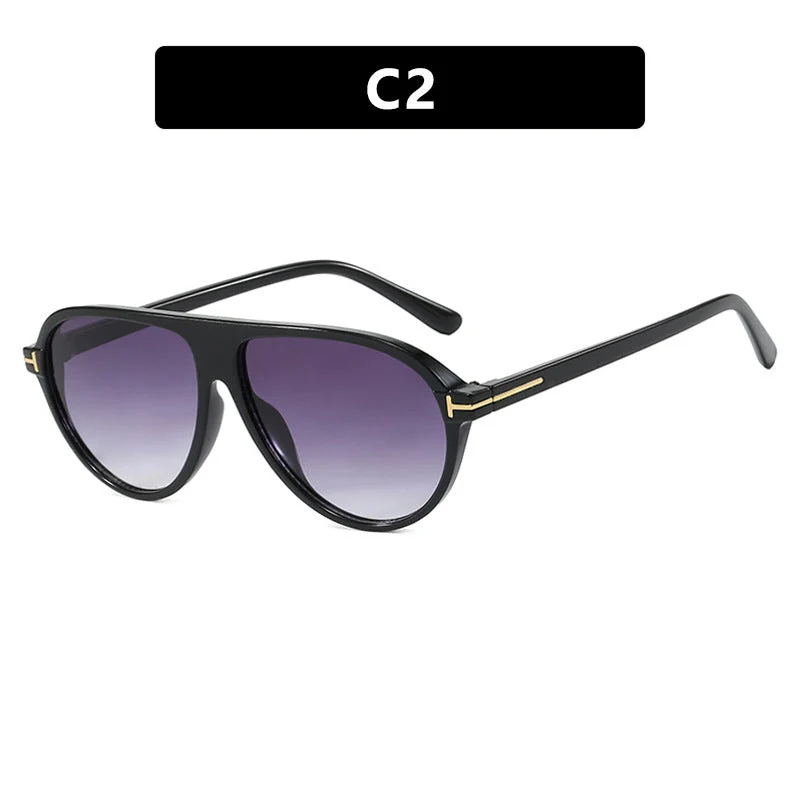 Dame trendy oversized solbriller med elegant metallramme og UV-beskyttelse Luvikno