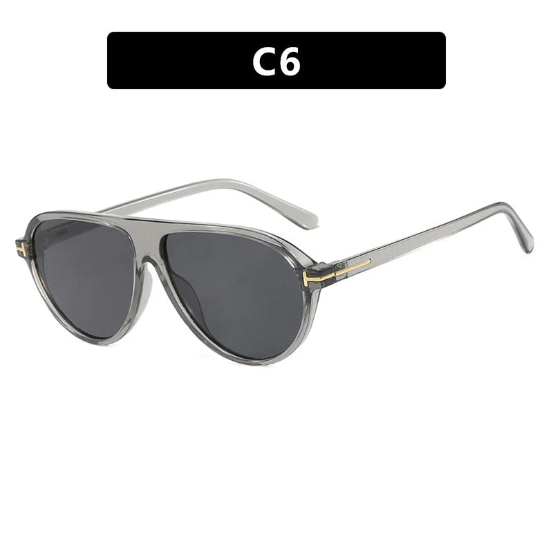 Dame trendy oversized solbriller med elegant metallramme og UV-beskyttelse Luvikno