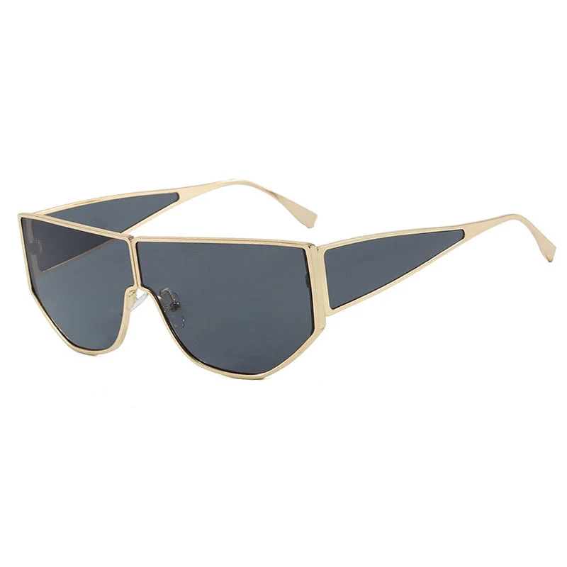 Dame trendy oversized solbriller med markant geometrisk design Luvikno