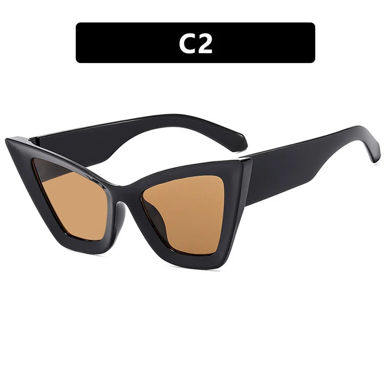 Dame trendy Cat-Eye solbriller med robust design og UV-beskyttelse Luvikno