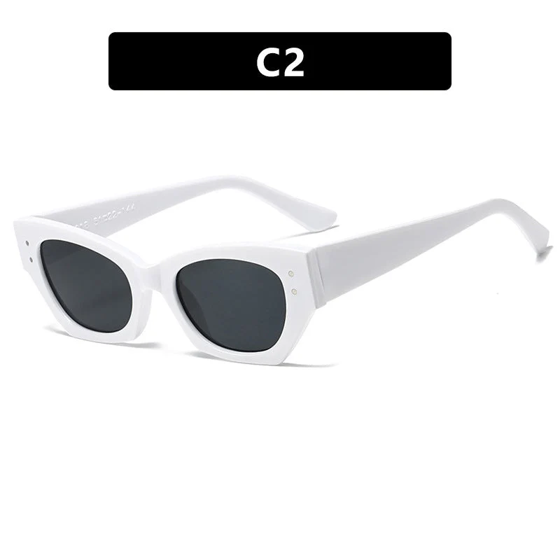 Damer trendy Cat-Eye solbriller med elegant plastinnfatning Luvikno