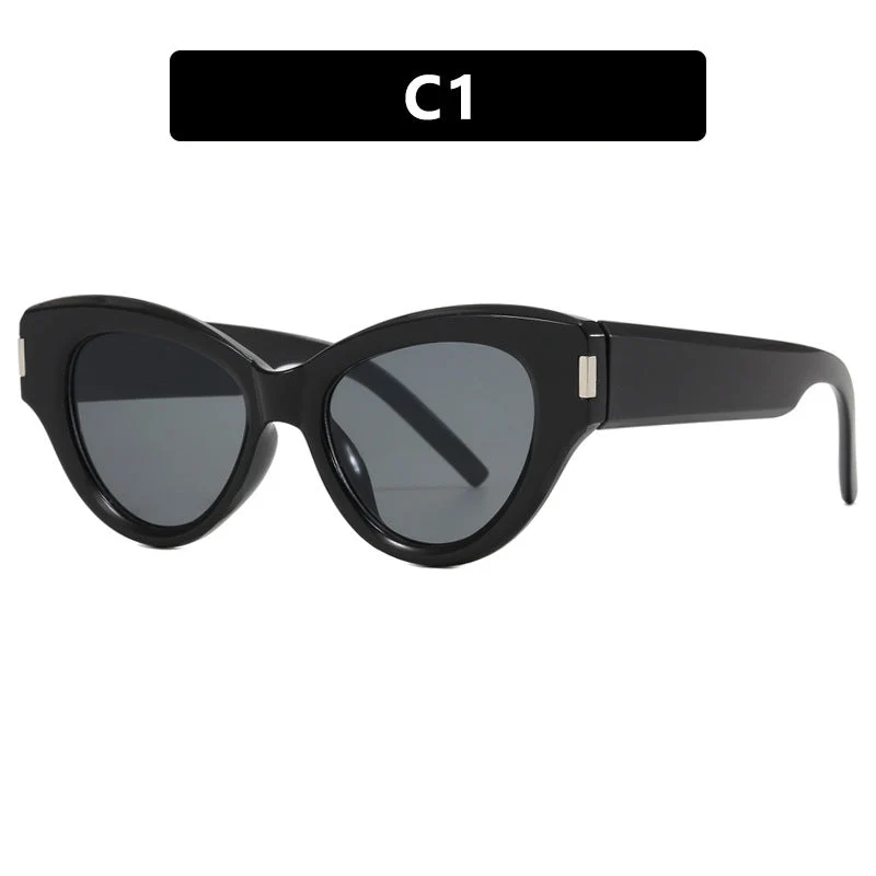 Damer stilige Cat-Eye solbriller med transparent ramme Luvikno