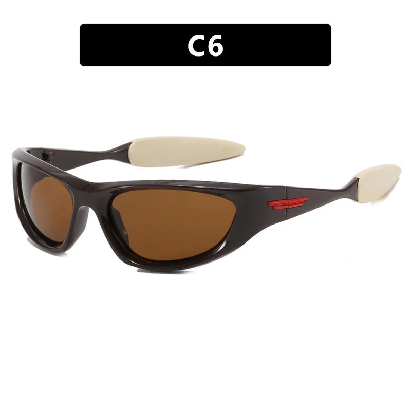 Dame sportlig solbrille med gummiert design Luvikno