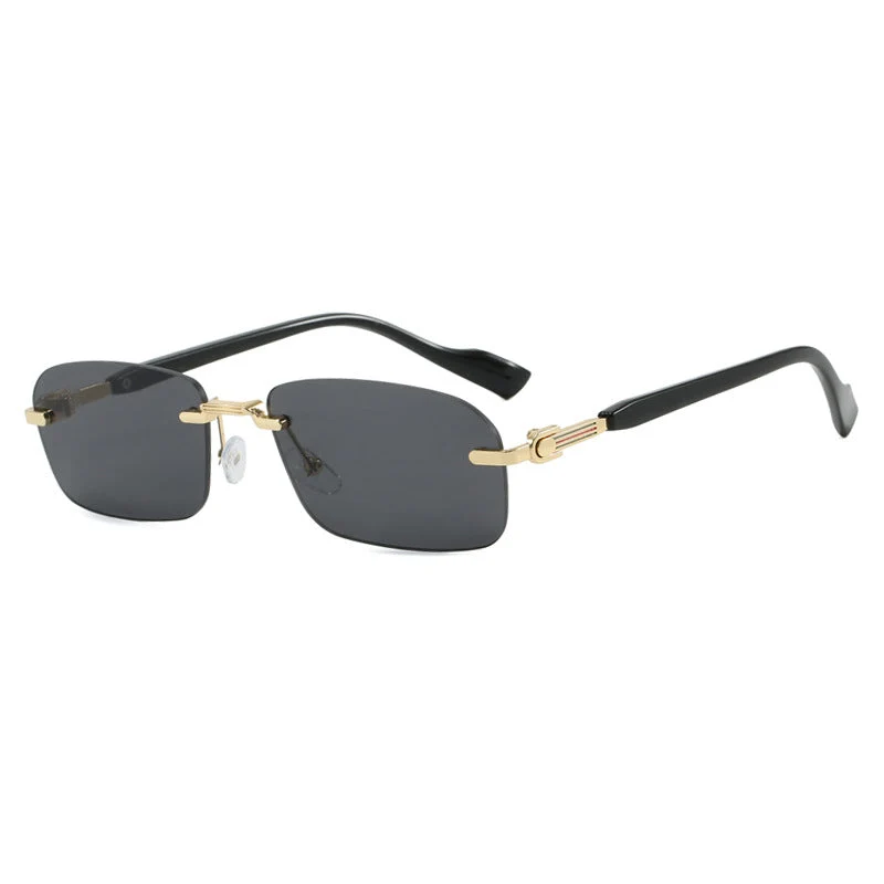 Dame solbrille med elegant metallramme og stilige tre detaljer Luvikno