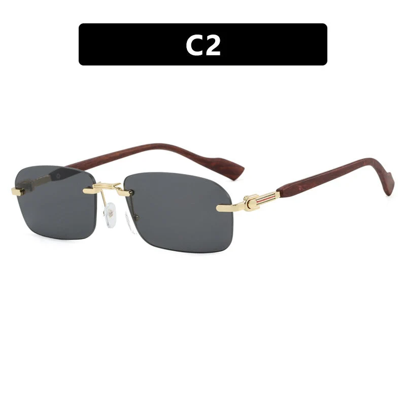 Dame solbrille med elegant metallramme og stilige tre detaljer Luvikno
