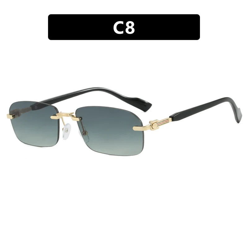 Dame solbrille med elegant metallramme og stilige tre detaljer Luvikno