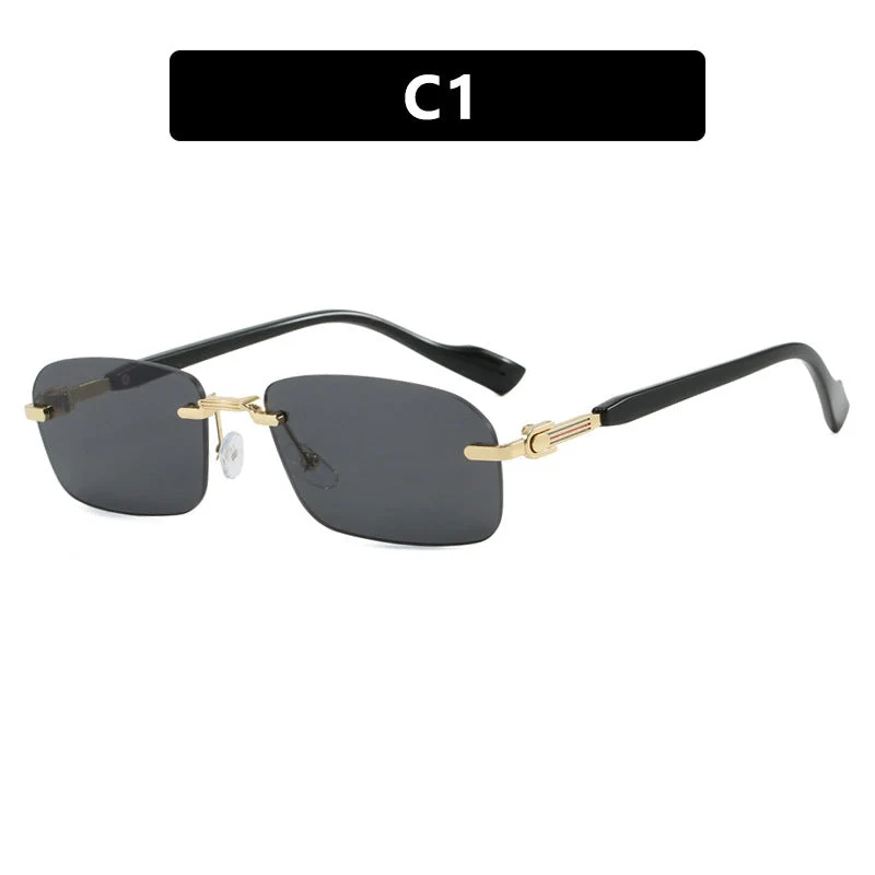 Dame solbrille med elegant metallramme og stilige tre detaljer Luvikno