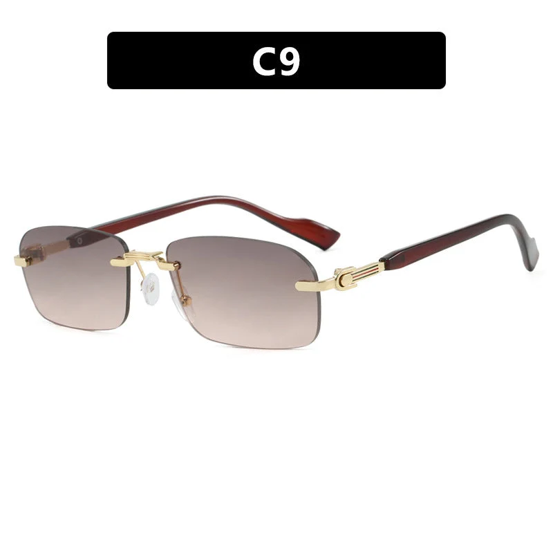 Dame solbrille med elegant metallramme og stilige tre detaljer Luvikno