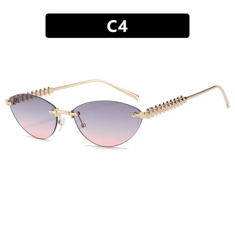 Dame solbrille i moderne, geometrisk design med stilfull metallramme og UV-beskyttelse Luvikno