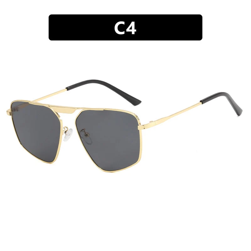 Dame solbrille i moderne, geometrisk design med robust metallramme Luvikno