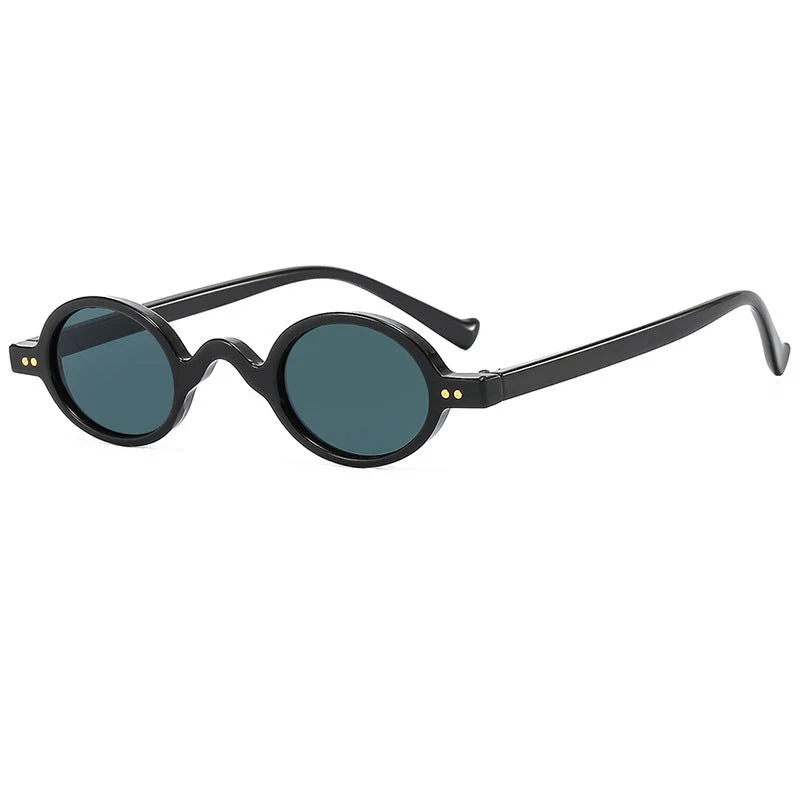 Dame rund solbrille med markant design og høykvalitets plastikkramme Luvikno