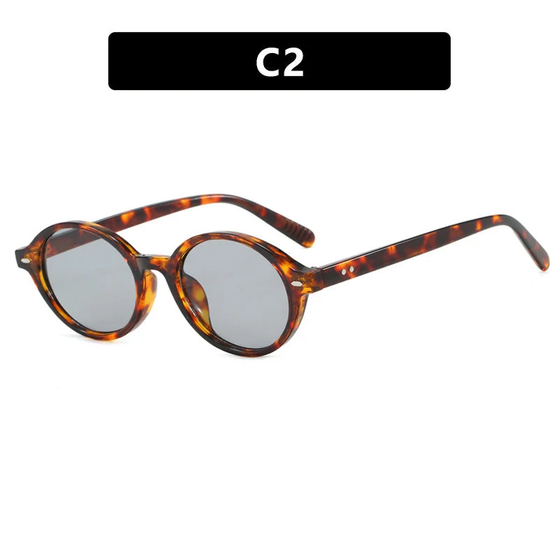 Dame rund solbrille med moderne design og polariserte glass Luvikno