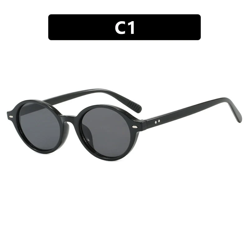Dame rund solbrille med moderne design og polariserte glass Luvikno