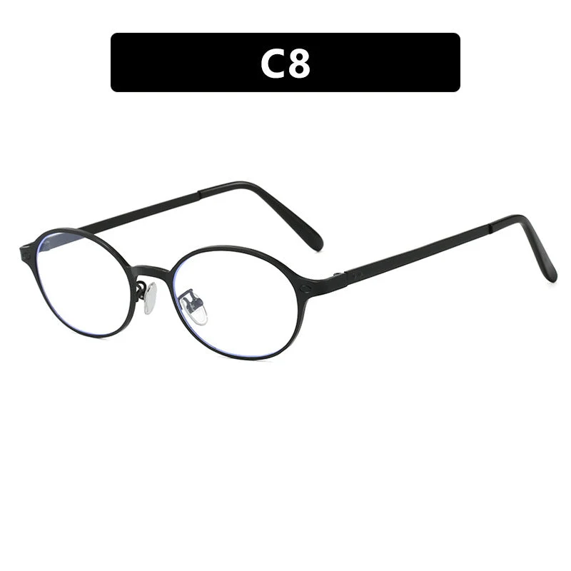 Dame rund brille med filigran metallramme og behagelige nesepads Luvikno