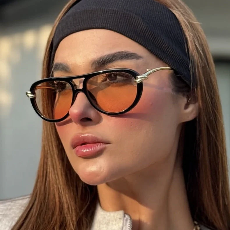 Dame Retro-solbrille med elegant ramme og polariserte linser Luvikno