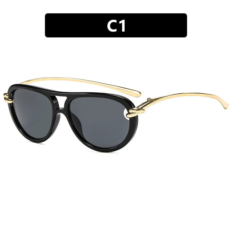 Dame Retro-solbrille med elegant ramme og polariserte linser Luvikno