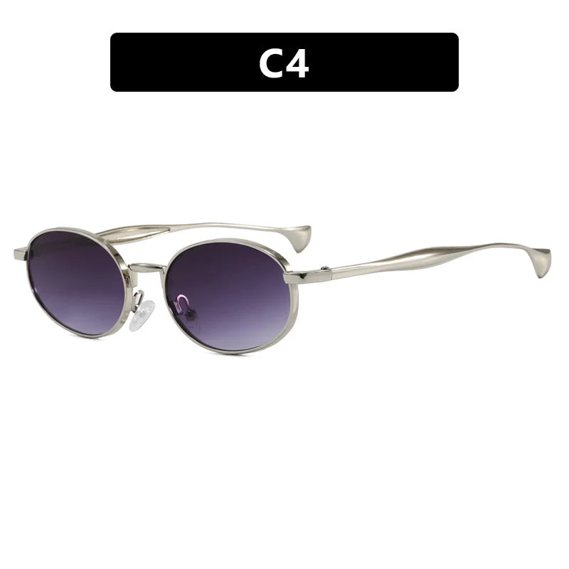 Dame robust rund solbrille med speilglass Luvikno