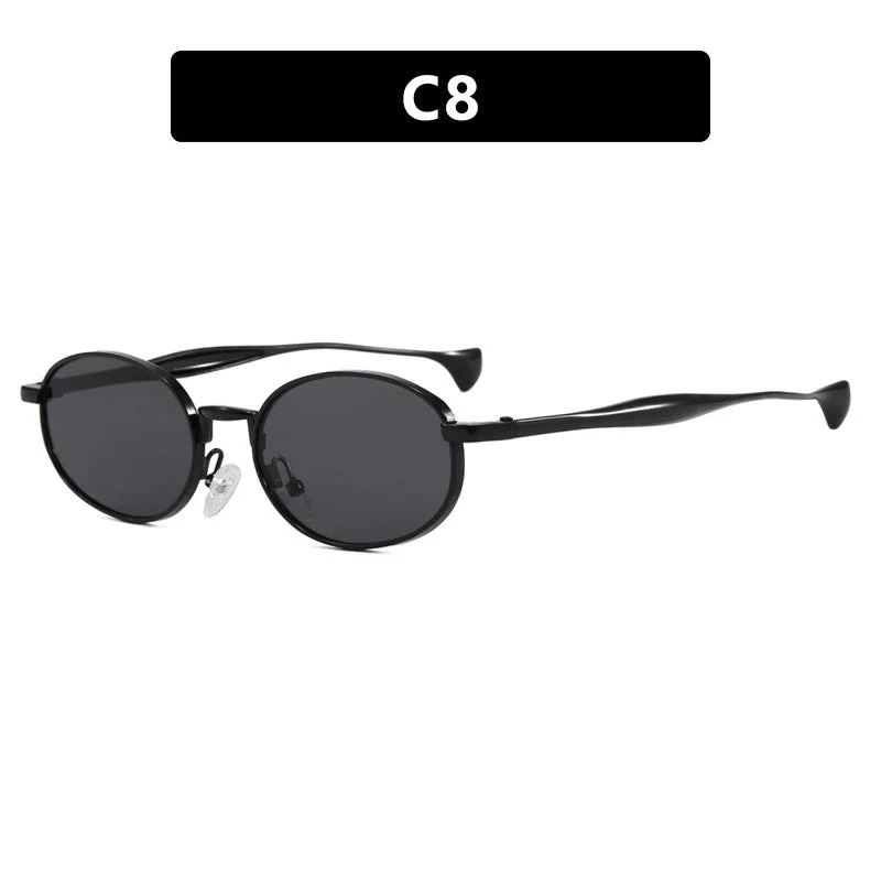 Dame robust rund solbrille med speilglass Luvikno