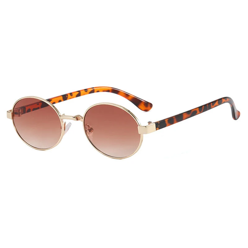 Dame rund brille med elegant metallramme og justerbare nesepads Luvikno