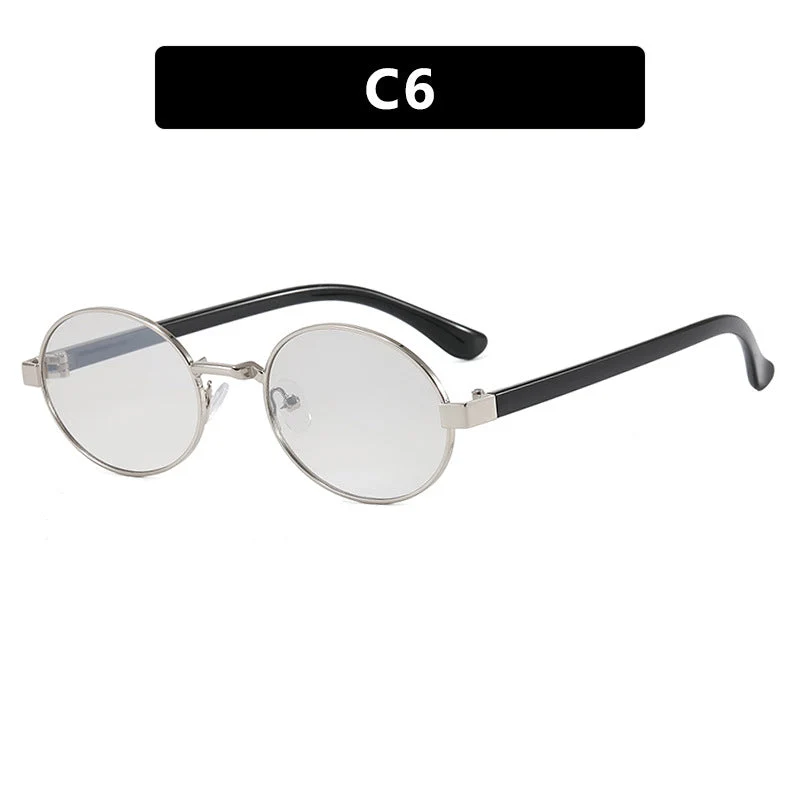Dame rund brille med elegant metallramme og justerbare nesepads Luvikno