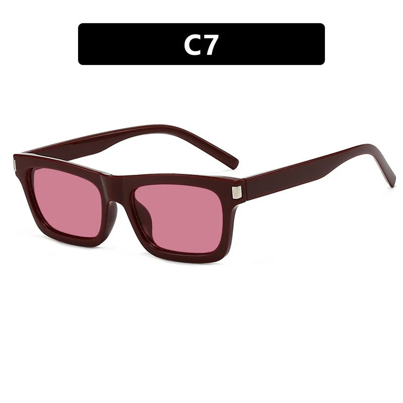 Dame kvadratisk solbrille med transparente linser og stillegant design Luvikno